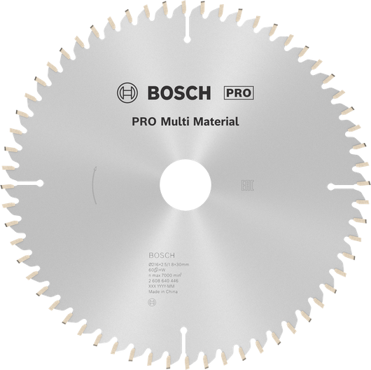 Lame de scie circulaire multi-matériaux Bosch PRO, 216 mm T60.