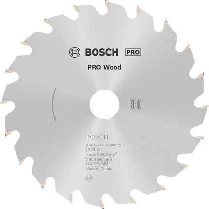Lame de scie circulaire à bois Bosch PRO 140 mm T20 pour des coupes nettes.