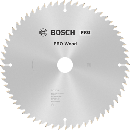 Lame de scie circulaire Bosch PRO Wood 250 mm T60 pour bois.