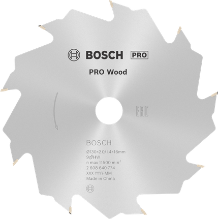 Lame de scie circulaire à bois Bosch PRO 130 mm T9.