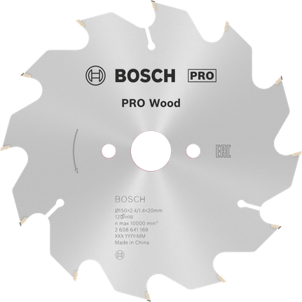 Lame de scie circulaire Bosch PRO Wood 150 mm 12 dents pour bois.