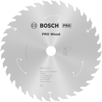 Lame de scie circulaire sans fil Bosch PRO Wood T36, 165 mm.