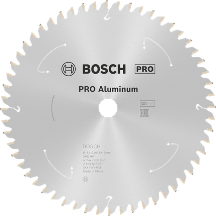 Lame de scie circulaire Bosch PRO Aluminium, 56 dents.