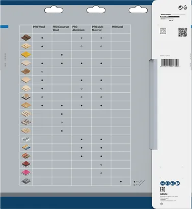 Emballage de la lame de scie Bosch PRO Aluminium 305 × 2,4 × 30 mm.