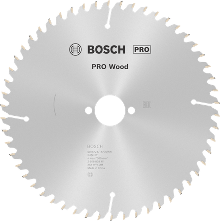 Lame de scie circulaire Bosch PRO Wood 216 mm, 54 dents.