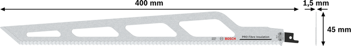 Lame de scie dentelée Bosch PRO Fibre Insulation S2013AWP 400 mm.