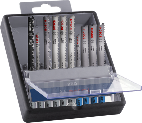 Bosch PRO Coffret Bois et Métal 100 mm 10 pièces lames de scie sauteuse.