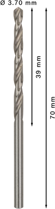 Foret hélicoïdal Bosch PRO Metal HSS-G de 3,7 mm de diamètre.