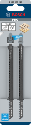 Lames de scie sauteuse Bosch PRO Wood T344DP 152 mm, lot de 2.