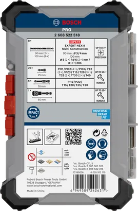 Coffret mixte Bosch PRO Impact 35 pièces.