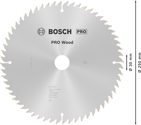 Lame de scie circulaire Bosch PRO Wood 250 mm T60.