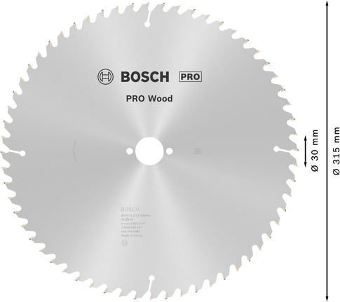 Lame de scie circulaire à bois Bosch PRO 315 mm pour coupes fines.