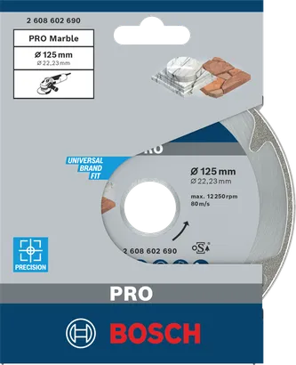 Disque diamanté Bosch PRO pour marbre 125 × 22,23 mm.