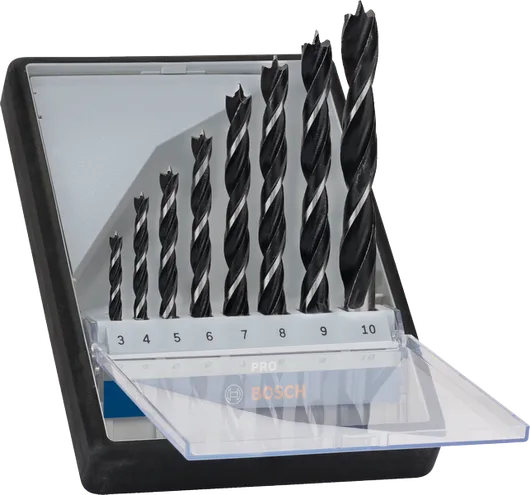 Jeu de forets à pointe brad pour bois Bosch PRO 8 pièces.