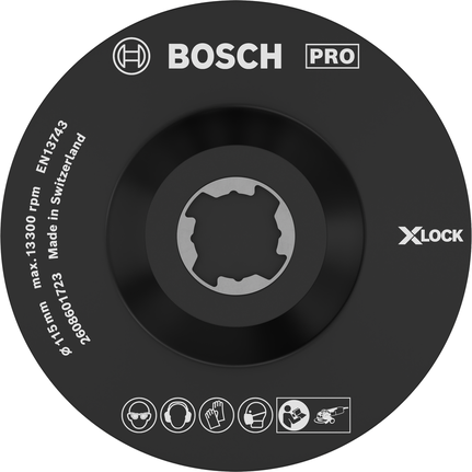 Plateau de support Bosch PRO 115 mm SCM pour meuleuses X-LOCK.