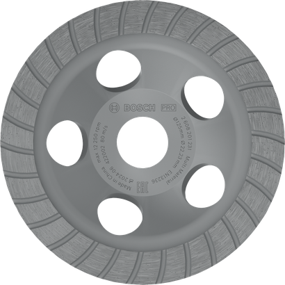 Tête de meulage multi-matériaux Bosch PRO, diamètre 125 mm.