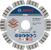 Disque diamanté Bosch PRO Stone pour la coupe de la pierre, 125 mm.