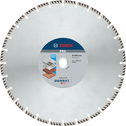 Disque diamanté multi-matériaux Bosch PRO 400 mm pour la coupe.