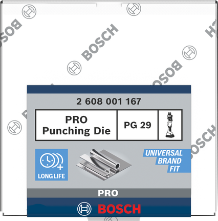Matrice de poinçonnage Bosch PRO PG29 en acier inoxydable.