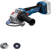Meuleuse d'angle sans fil Bosch GWS 18V-11 avec accessoires.