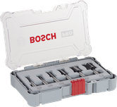 Fraise à défoncer Bosch PRO, jeu de 6 fraises droites, queue de 8 mm.