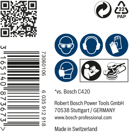 Filet de ponçage Bosch EXPERT M480 115 x 230 mm.