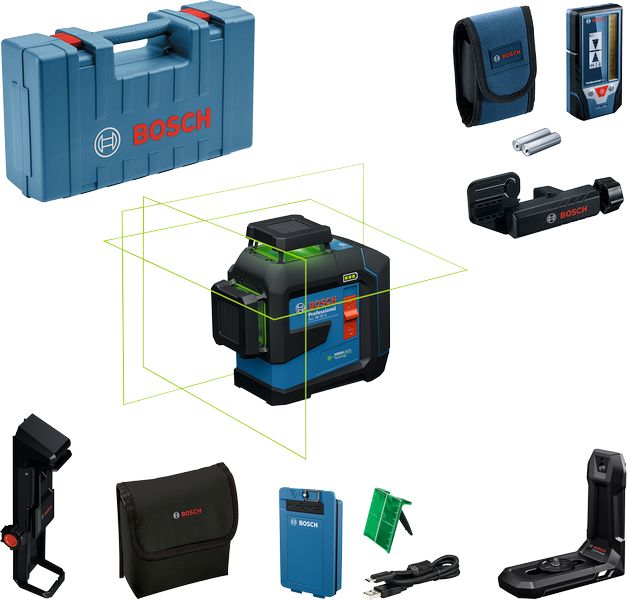 Outil de nivellement laser Bosch GLL 80-33 G avec accessoires.