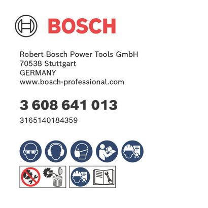 Bosch logo, Postal address, Electronic address, Safety icons