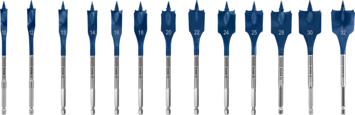 Coffret de forets plats Bosch EXPERT Self Cut Speed, 13 pièces.