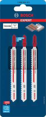 Lames de scie sauteuse Bosch T301CHM 3 pièces.