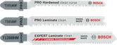 Lames de scie sauteuse Bosch PRO pour stratifié, pour une coupe nette.