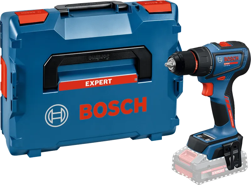 Perceuse sans fil Bosch EXSR18V-90 avec mallette de transport.