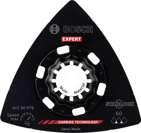 Plateau de ponçage carbure Bosch EXPERT AVZ 90 RT6, 90 mm.