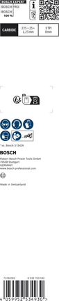Lame de scie alternative Bosch EXPERT Tough Wood 225 mm.
