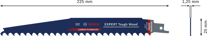 Lame de scie Bosch EXPERT Tough Wood 225 mm dents carbure.