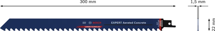 Lame de scie alternative Bosch EXPERT pour béton cellulaire S1241HM.