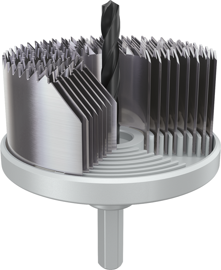 Jeu de scies cloches arborescentes Bosch pour bois et cloisons sèches, 25-68 mm.