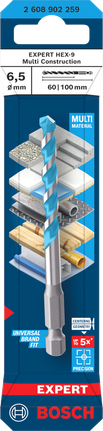 Foret multi-construction Bosch EXPERT HEX-9 6,5 × 100 mm.