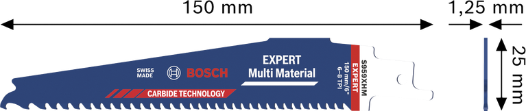 Lame Bosch EXPERT Multi Material S959XHM avec dents en carbure.