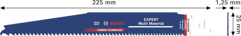 Lame de scie Bosch EXPERT Multi Material S1159XHM, dents en carbure.