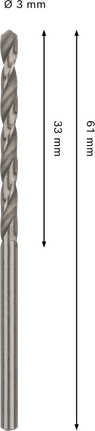 Foret hélicoïdal Bosch PRO Metal HSS-G 3 mm.