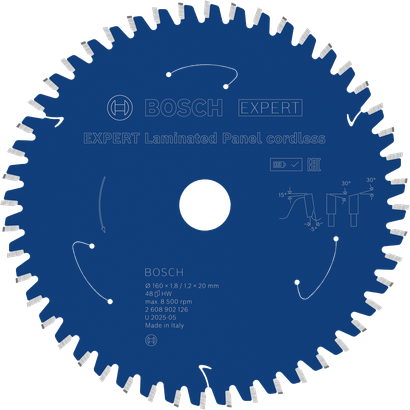 Lame de scie circulaire sans fil Bosch EXPERT Laminated Panel, 48 dents.