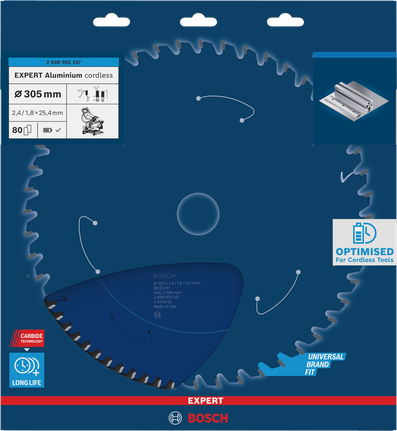 Lame de scie circulaire sans fil Bosch EXPERT Aluminium 305 mm.