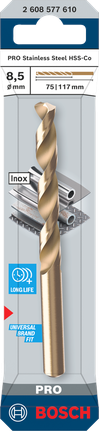 Foret hélicoïdal Bosch PRO HSS-Co 8,5 × 117 mm.