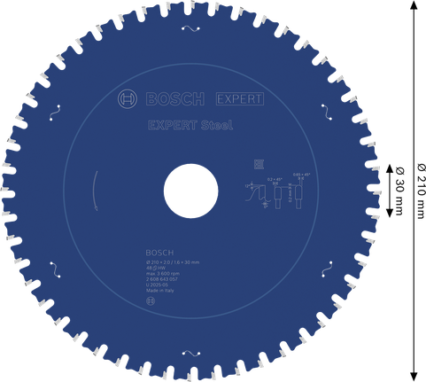 Lame de scie circulaire Bosch EXPERT Steel 210 mm T48.