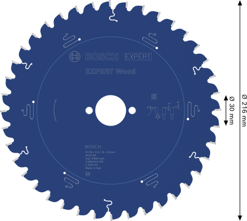 Lame de scie circulaire Bosch EXPERT Wood 216mm T40.