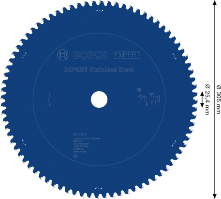 Lame de scie circulaire Bosch EXPERT en acier inoxydable, 80 dents.