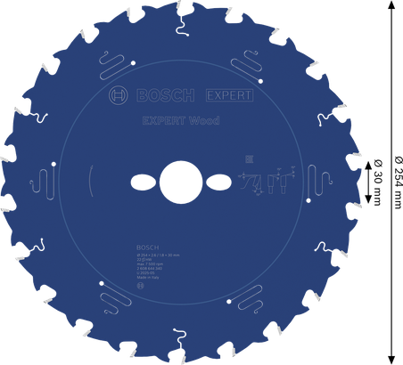 Lame de scie circulaire Bosch EXPERT Wood 254 mm pour bois.