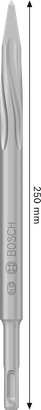 Burin pointu Bosch SDS plus-5C 250 mm pour démolition.