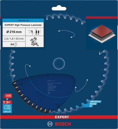 Lame de scie circulaire Bosch Expert High Pressure Laminate 216 mm.